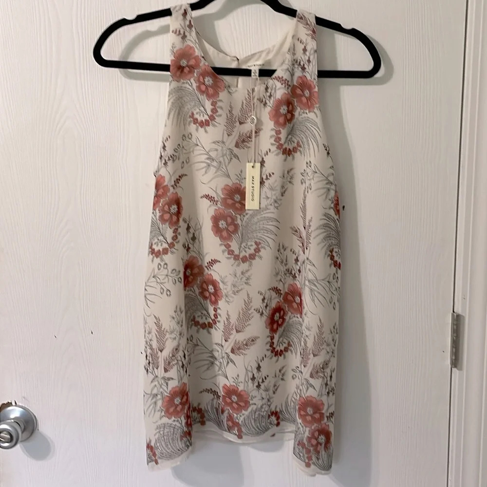 Max studio NWT lined sleeveless floral cami blouse size small
